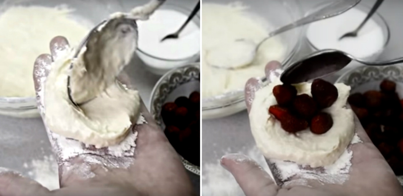 Из пакета кефира гора вкуснятины! Пышные жареные пирожки с начинкой из сочных ягод. Начинки из картофеля, капусты и повидла оставь для зимы!